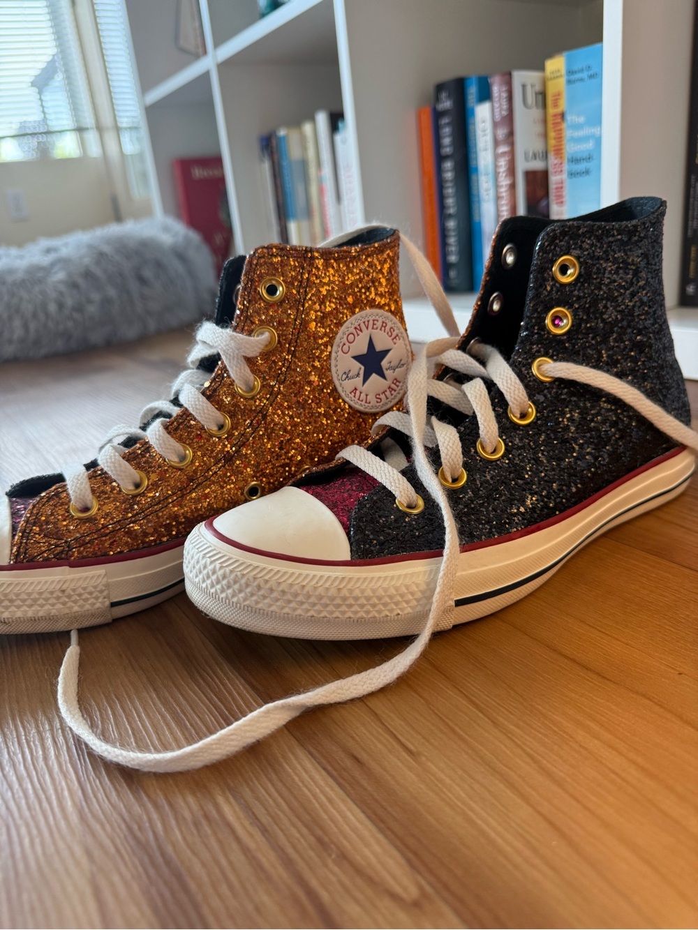 Converse Chuck Taylor All Star Glitter High Tops - Pink, Navy, Gold